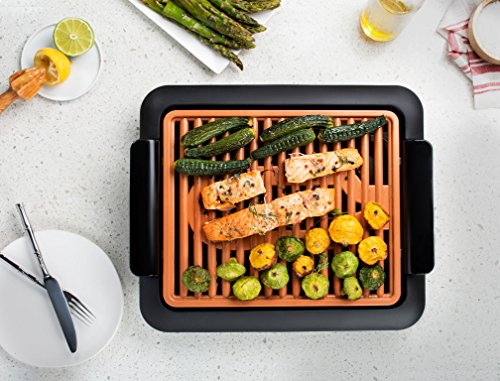 Gotham Steel Smokeless Grill Indoor Grill Ultra Nonstick Electric Grill – Dishwasher Safe Surface, Temp Control, Metal Utensil Safe, Barbeque Indoors with No Smoke!