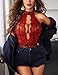 Avidlove Lingerie for Women Halter Lace Bodysuit V Neck Teddy One Piece Babydoll Nightgown Black Red M