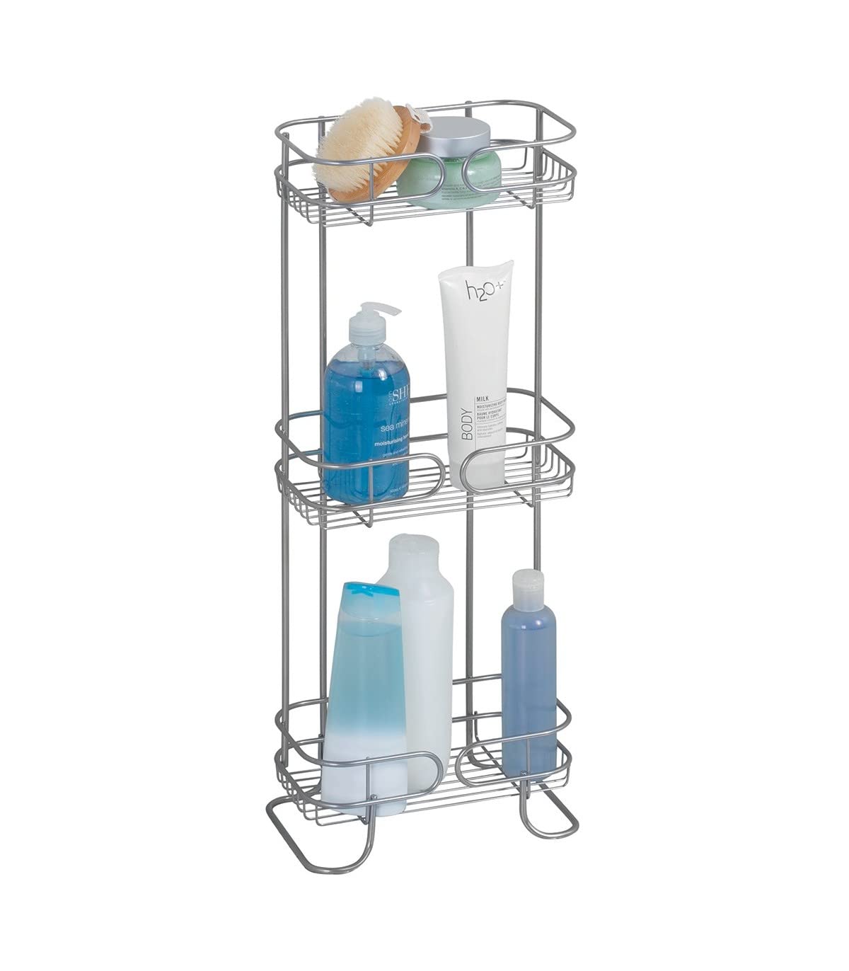 iDesign Neo Bathroom Shelf Caddy, Three Shelves, Shower, Matte Black