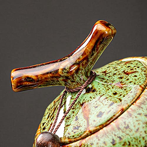 Pojemnik na herbatę. Ceramiczny słój na herbatę, herbata w stylu dyni ceramiczna beczka na herbatę czarna herbata uszczelniony zbiornik zbiornik do przechowywania herbata Puer ceramiczna hermetyczna(U