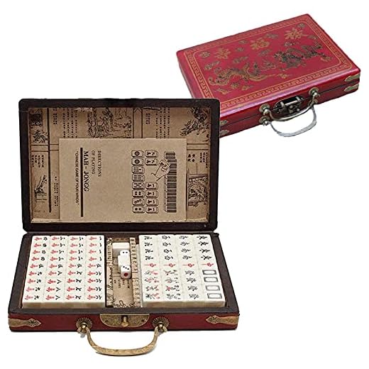 NiC IS COCNG Juego de Antiguo Mahjong Chino, pequeño, 144 Azulejos, Traje de Mahjong, Juegos Divertidos portátil para Matar Tiempo de aburrimiento para Adultos