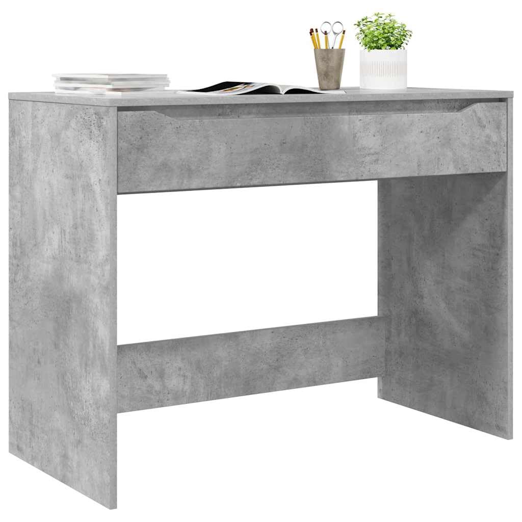 Scrivania in cemento grigio, 100 x 50 x 78 cm, materiale in legno, robusta scrivania per computer per casa, ufficio, design moderno, versatile