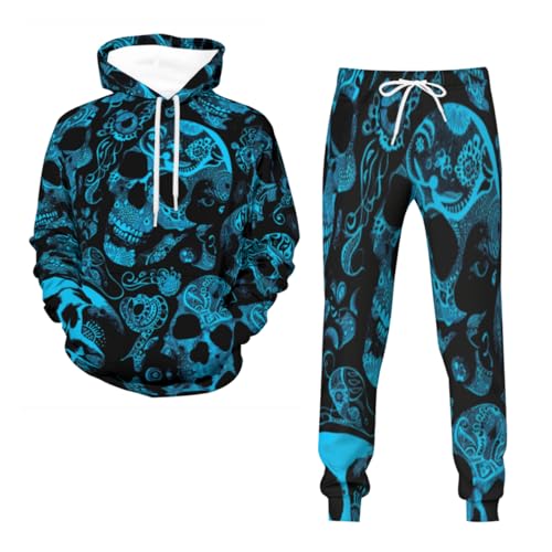 Sweat à capuche unisexe 3D squelette pour sport et fitness