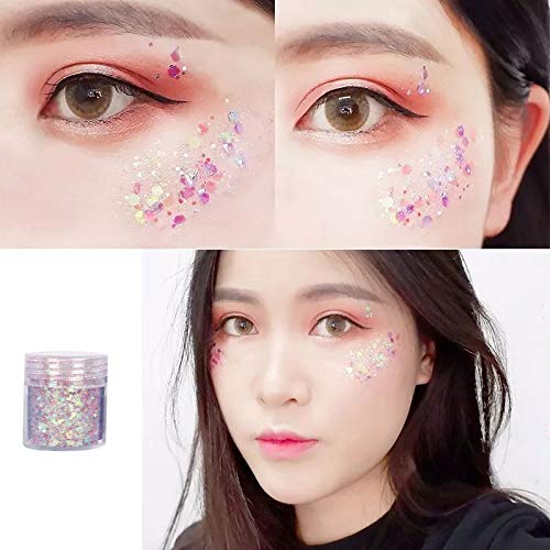 Unime Body Glitter 16 Colors Chunky Glitter For Body Face Hair Make Up Nail Art Mixed Color Glitter #TOP3