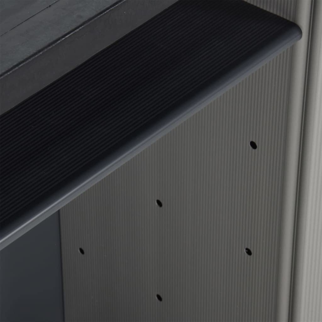vidaXL Mülltonnenbox Mülleimer Mülltonne Kunststoffschrank Mülltonnenverkleidung mit Einlegeboden Müllbeuteln Grau Schwarz 68x40x85cm PP