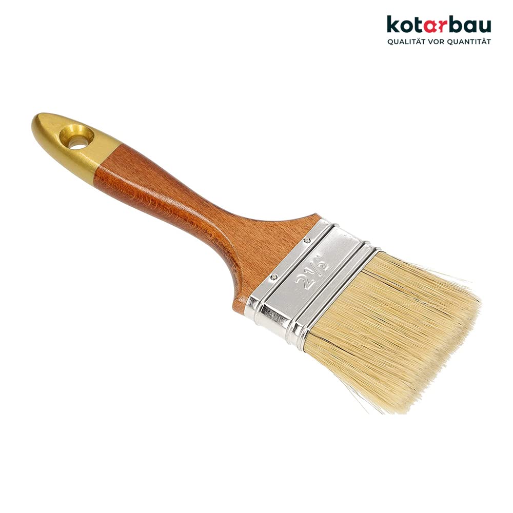 KOTARBAU®, set di 10 pennelli piatti da 2,5", lunghezza setole 63 mm, per verniciatura, pittura, legno, verniciato, per lavori di ristrutturazione