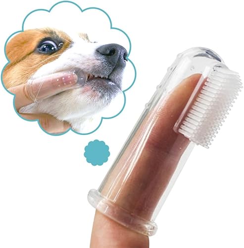ITODA Cepillo de dientes para perros, limpieza de dientes, 20 piezas, cerdas envolventes fáciles de cuidar la higiene dental, cepillo bucal para