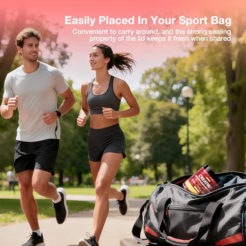 Image of Creatine Gummies for Men & Women - Chewable Creatine Gummy with Taurine & Vitamin B12, 5g Creatine Monohydrate per Serving, 120 Gummies - Raspberry Flavor, Raspberry-Shaped