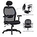 Office Chair Ergonomic Office Chair Adjustable Office Chair with Lumbar Support Armrest Headrest High Back Tast Chair for Home and Office (Black)