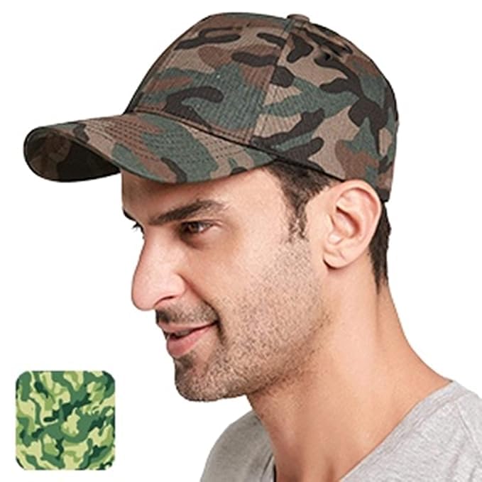Image of Head Gym Military Baseball Hat's & Cap's Unisex with Adjustable Strap in Summer Men for Women All Sports Cap for Girls & Boys (Green)
