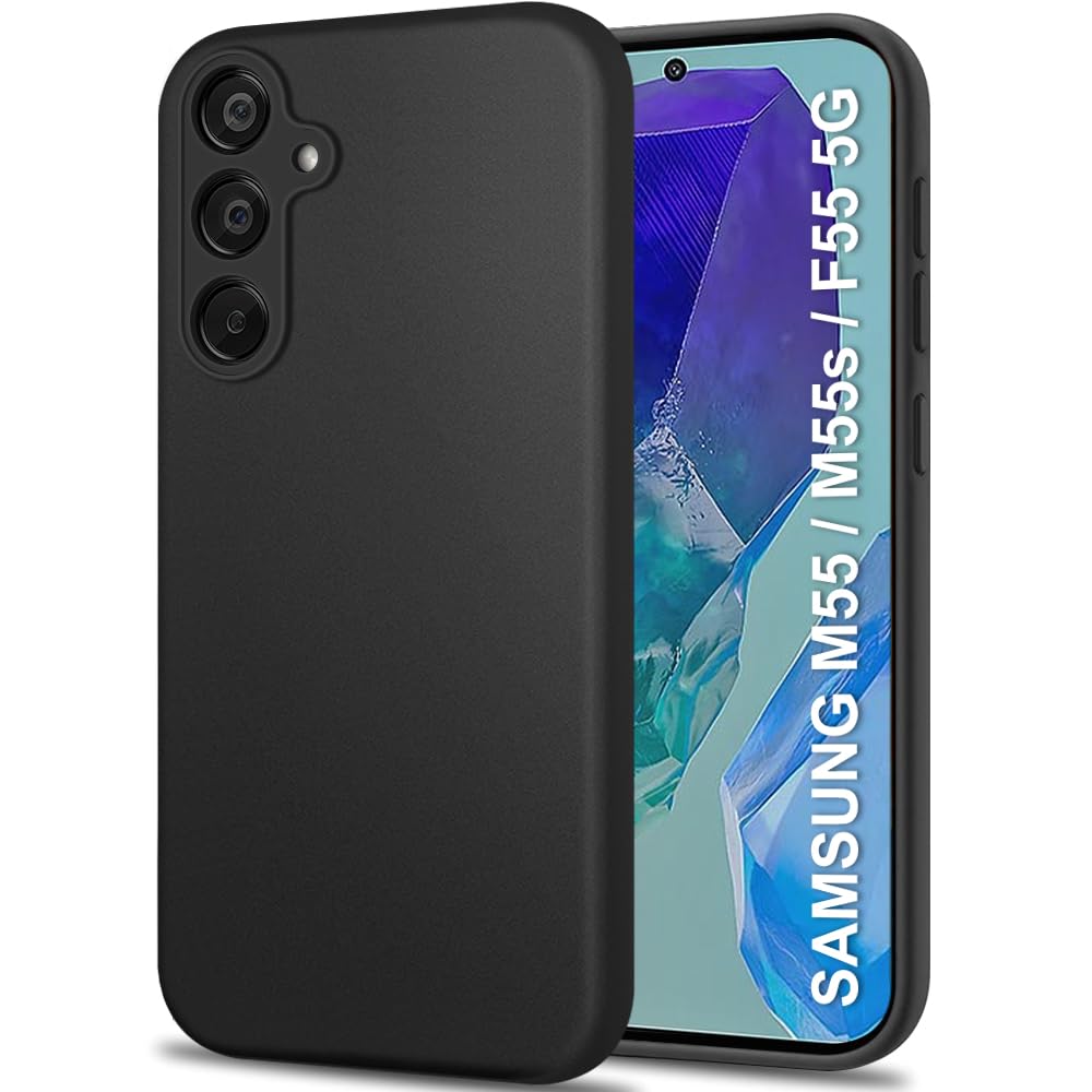 TheGiftKart Sleek Back Cover Case for Samsung Galaxy M55 / M55s / F55 5G | Slim Fit Protective Design | Ultra Matte Finish | Camera Protection Bump | Soft Case for Samsung M55 / M55s (Silicone, Black) (B0D12GVQCX) Amazon Price History, Amazon Price Tracker