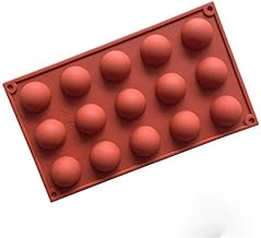 قالب سيليكون نصف كروي لصنع الصابون أو البسكويت أو الشوكولاتة أو الشموع مكون من 6 تجويفات، اللون عشوائي (15 فتحة)