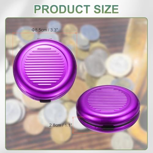 Caja dispensadora de monedas portátil uxcell color púrpura miniatura 2