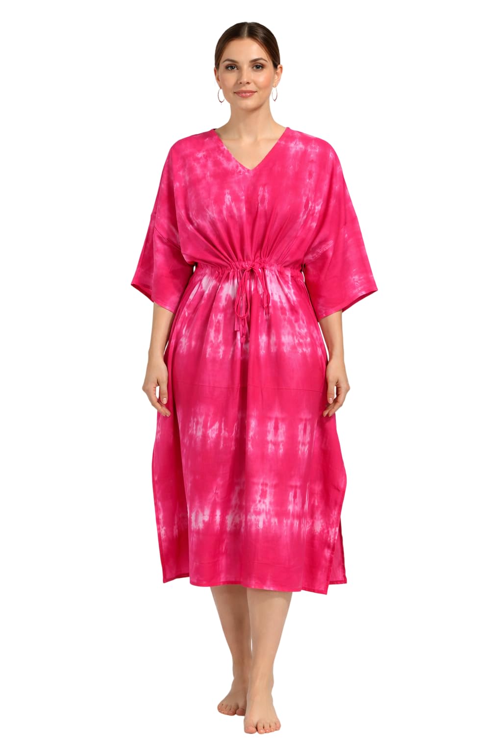 bohekant Women’s Tie Dye Cotton Maxi Kaftan, Full Length Beach Cover Up Dress, Loose Fit Boho Lounge Wear, Summer Resort Wear Caftan-picture-48