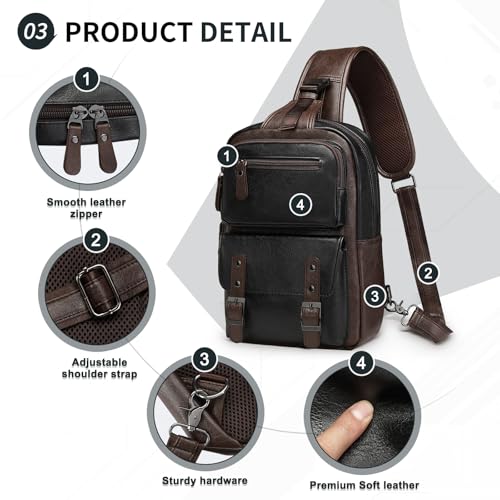 Image of Convertible Sling Bag Crossbody Backpack, Bags with Headphone Jack Shoulder Bag