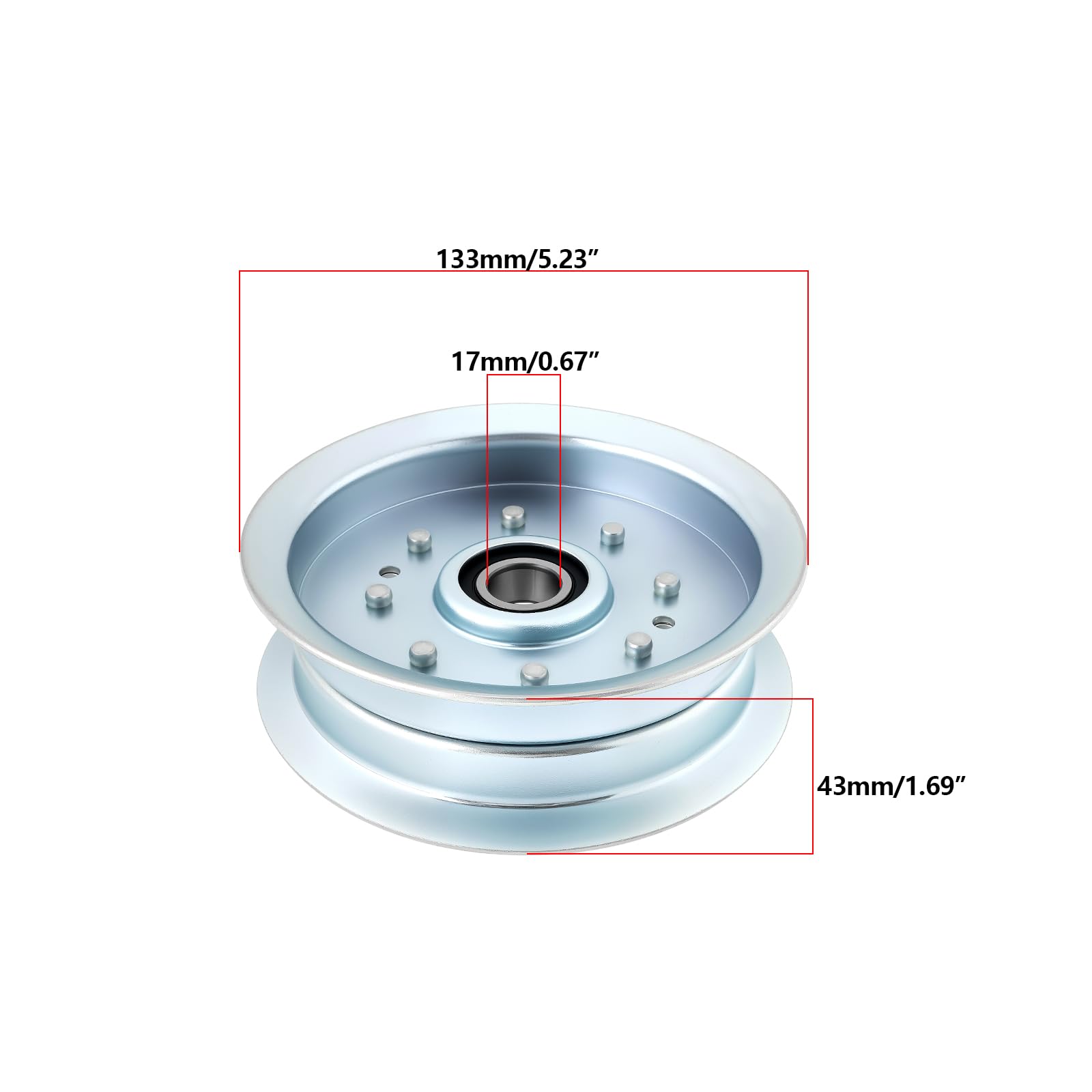 ECSiNG 1 polea tensora plana para cortacésped GY22082 GY20629 compatible con tractores de césped John Deere D100 D120 D140 Series