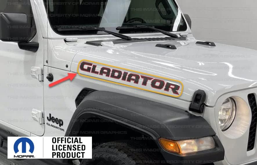 Miniatura 2 de Decal Mods Calcomanía gráfica de vinilo para capó de gladiador para Jeep WranglerGladiator JLJT (2019-2024), color negro con contorno azul claro