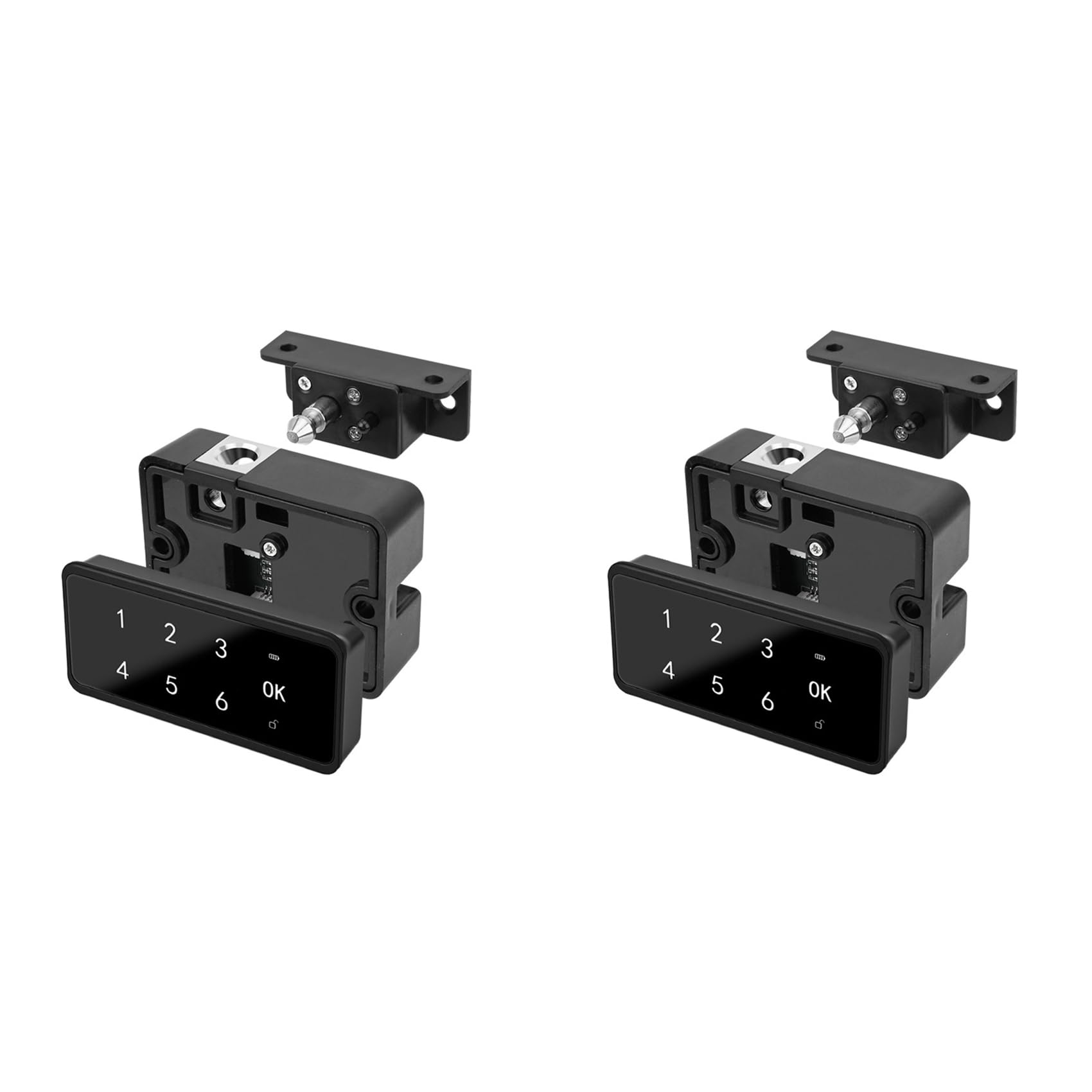 Jnchdghwa Black 2X Smart Fingerprint Lock, Drawer Lock, Password Lock, Cabinet Lock, Cabinet Door Lock, Electronic Induction Lock