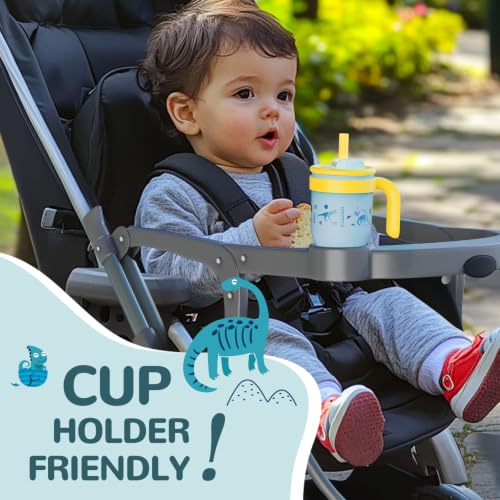 Image of 14 oz Toddler Tumbler with Handle, Kids Sippy Cups with Straw and Spout Lid