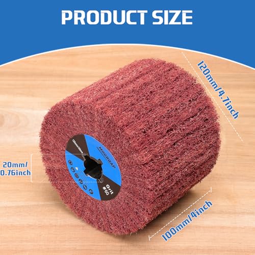 MOGRQAP Schleifwalze Bürste Körnung 60 Schleifhülsen, Schleifrolle Bürste Schleifwalzen für Satiniermaschine Bürstmaschine Holz Metall Oberfläche Polieren