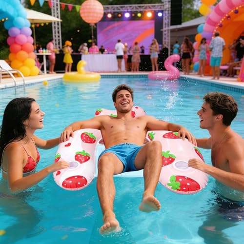Chaise flottante de piscine robuste avec structure gonflable supérieure antidérapante
