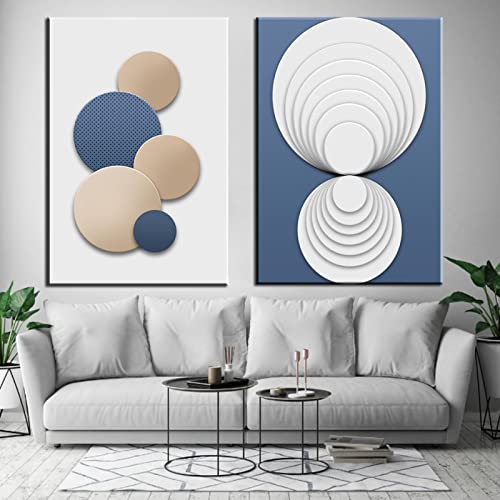 Toile peinture style de luxe cercles abstraits pour intérieur chic