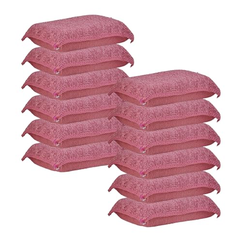 Image of Miracle Microfiber Scrubbing Sponge, Red Extra Scrubbing Power Kitchen Sponge, Sink, Pot, Pan and Dish Washing, Super Absorbent and Rapid Drying, 12-Pack, by Superio