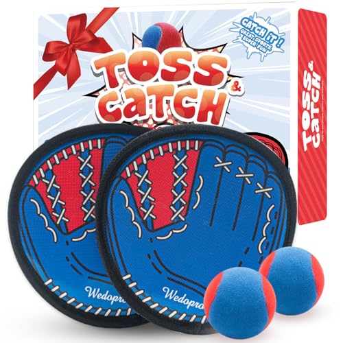 Image of Toss and Catch Ball Game, Kids Toddler Baseball Glove & Catch Ball Toys, Kids Outdoor Games for Family, Toys for Beach Yard Outside, Birthday Easter Gift for Ages 3 4 5 6 7 8-12 Year Old Boys Girls