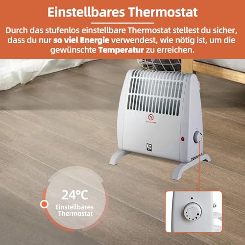 SHX Frostwächter mit Wandhalterung 450W SHX05FW450 – Frostwächter mit regelbarem Thermostat, 450 Watt, Standgerät oder Wandmontage, weiß