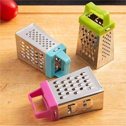 Rallador caja acero inoxidable 4 caras con contenedor verde miniatura 2