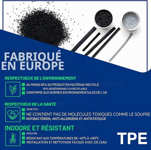 ELMASLINE Lot de tapis de sol en caoutchouc 3D pour Renault ZOE à partir de 2019 à 2023, bord haut, accessoires, tapis de sol - 8