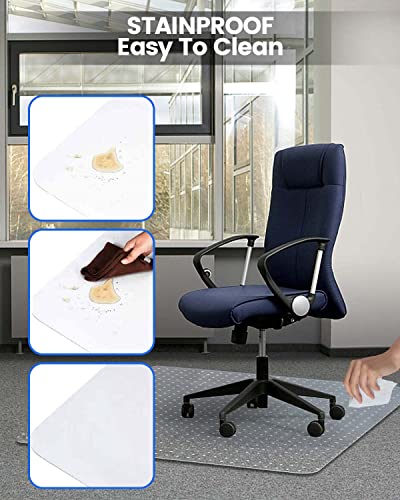 KALAHOL PVC Office Chair Mat for Carpet Floor, 90x120 cm (3'x4') Non-slip Carpet Protector Chair Mat, Rectangular Floor Protectors for Chairs, Transparent Clear Chair Floor Protectors - 4