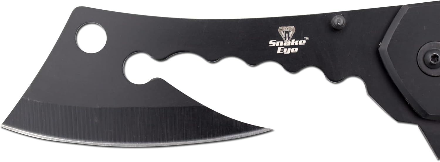 Snake Eye Tactical 12" Jumbo Huge Heavy Duty Ultra Smooth One Hand Opening Folding Pocket Knife Limited Edition Collectors Knife - Ideal for Recreational Work Hiking Camping (Black)