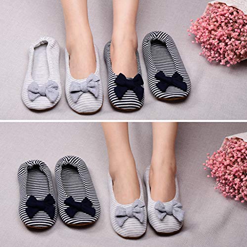 Image of Panda Bros Women's Ballerina House Slippers,Anti-Skid Comfy Warm Ballet Style Slippers
