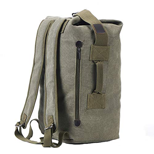 Military Duffel Bag Top Load Double Strap Canvas Backpack Army Travel (upgrade army green small) by Jellybro - Used condition - US$32.78