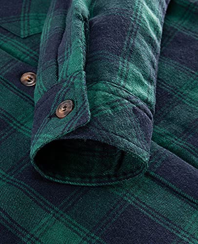Thcreasa Womens Plaid Sherpa Lined Flannel Jacket With Hand Pockets, Button Down Western Shirt Jackets Green M #TOP4