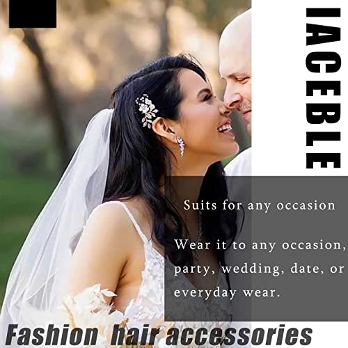 Iaceble French Pearl Hair Comb Pin Bridal Pearl Hair Combs Vintage Pearl Side Comb Hair Piece Weddings Pearl Hair Comb Decorative Hair Accessories For Women And Girls Headdress (A) #TOP6