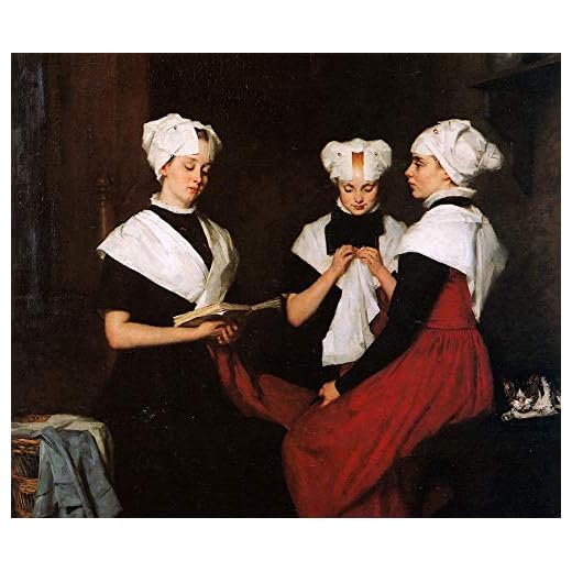 p7400 A3 kanvas Schwartze Therese Three Orphan Girls i Amsterdam – konstmålning film spelfilm bil – vägggåva reproduktion gammal vintage dekoration