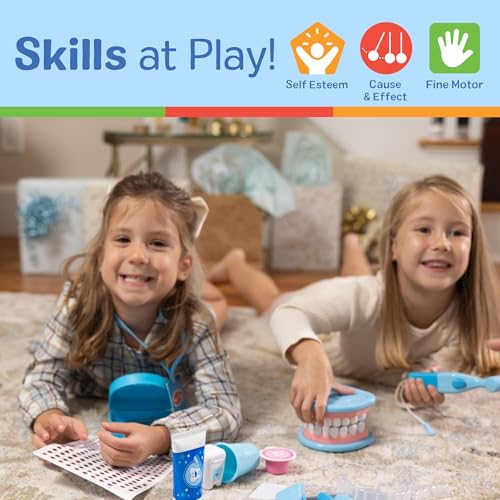 Melissa & Doug Super Smile Dentist Kit for Kids Role Play Toys for 3+ Year Old Girls Educational Toys for 3 Year Old Boys Montessori Kids Toys Age 3,8.89 x 27.18 x 34.29 centimeters - 5