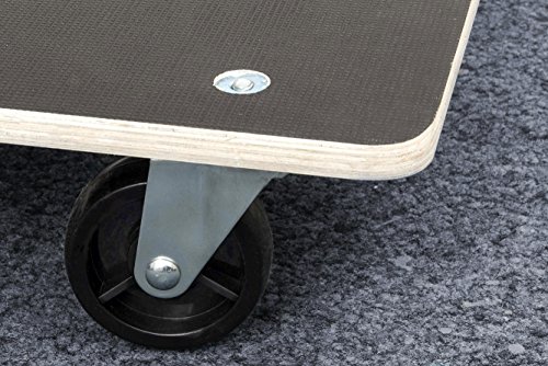 Metafranc Transportroller 590 x 490 mm - 400 kg Tragkraft - Siebdruckplatte - PA-Räder / Möbelroller / Transporthilfe für Umzug / Rollwagen für Möbel-Transport / Kistenroller aus Holz / 822020