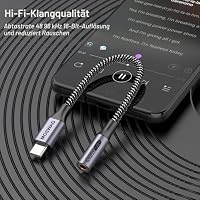 MOSWAG USB Typ C auf 3.5mm Kopfhörer Jack Adapter, Audio USB C auf Aux Dongle Kabel für iPhone 16 Pro Max/16 Pro/16 Plus/16/15 Pro/15, Samsung Galaxy S24 S23 S22 S21 S20, Huawei, Pixel, ipad und mehr – Ansicht 3