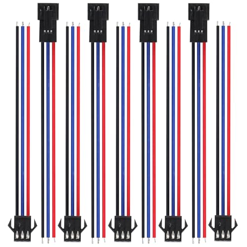 Fielect 10 pares conector JST SM 3 pines macho a hembra 20cm miniatura 1