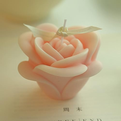 Vela perfumada en forma de flor de rosa, 6.63 oz (160 g) grande hecha a mano de cera de soja, vela decorativa con aroma para mesa, regalo perfecto