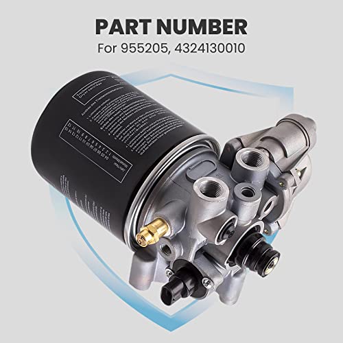 maXpeedingrods Air Dryer for Meritor System Saver 1200 Series, replacement for R955205 4324130010 12V Interior Cab Fresh Air Filter for Peterbilt, Black