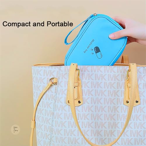 Image of Empty First Aid Bag Small with Handle, First Aid Kit Bag Portable Zippered Medical Storage Bag for Home Outdoor Travel Camping Hiking, Navy Blue