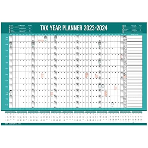 2023 2024 Fiscal Year Wall Planner A2 Size Full Year Tax Wall Calendar Home Office Work April 2023 - March 2024 (Folded) Cover