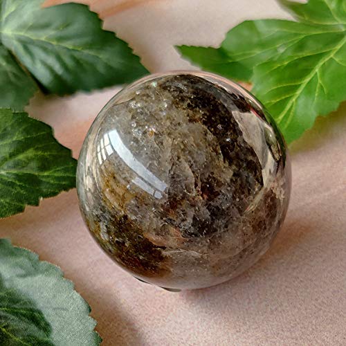 Image of Shubhanjali Healing Crystal Stone Sphere Vastu Natural Grey Aventurine Crystal Sphere Ball Crystal Grey Aventurine Stone Sphere for Home Decor Showpieces Table Decor Meditation 200-250 Gm