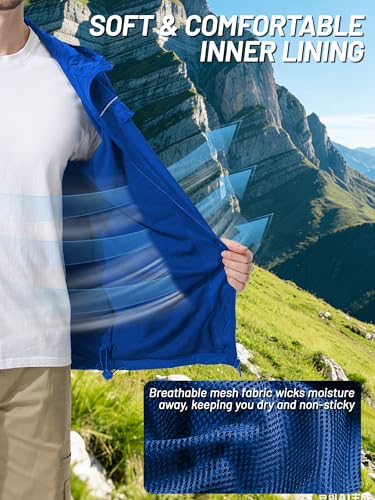 Image of SWISSWELL Mens Rain Jacket & Coats Packable Lightweight Waterproof Rain Shell Hooded for Golf Travel Hiking