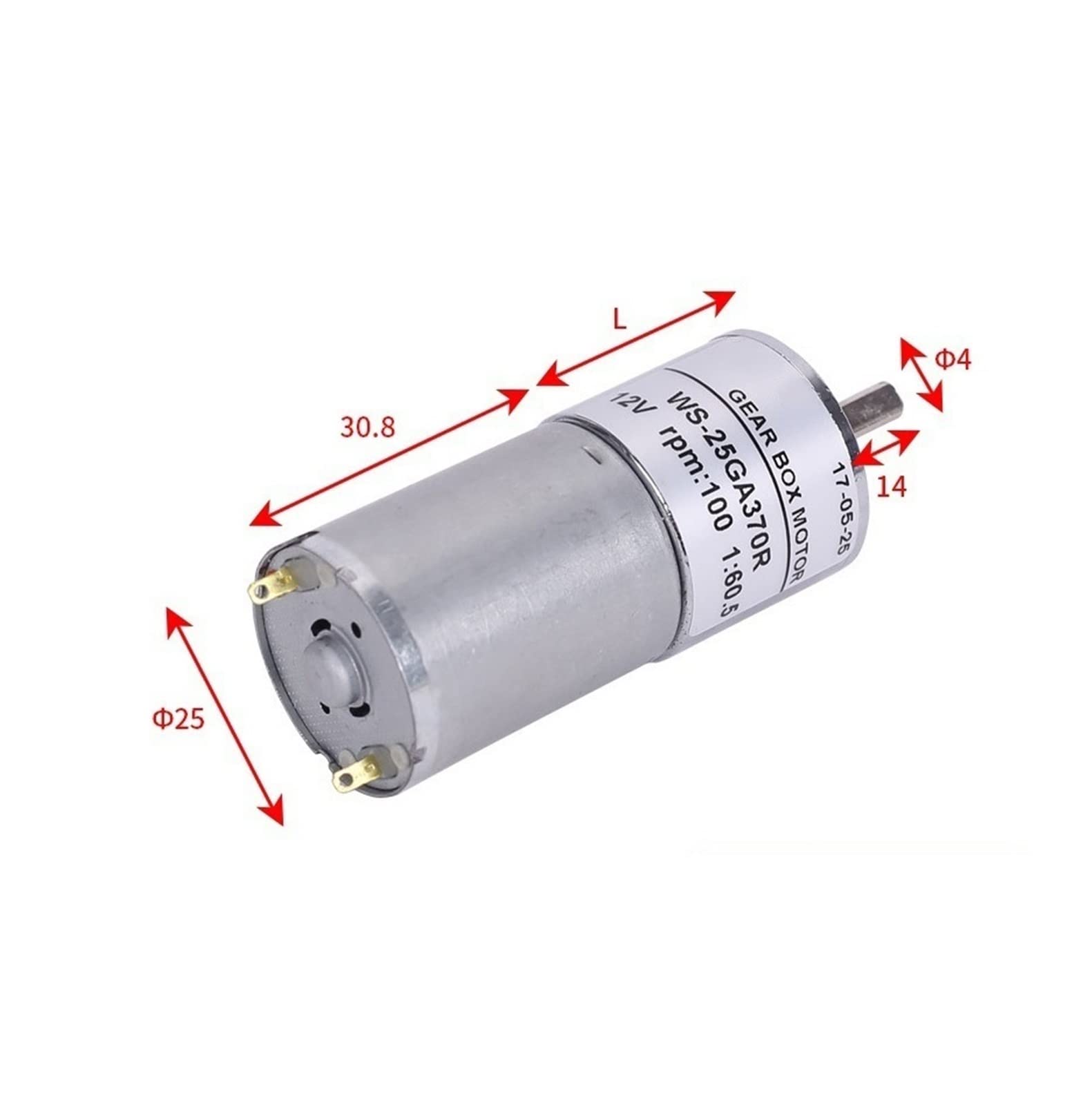 electronic starter reductor 25GA Micro DC Gear electronic starter, 12V Baja velocidad Positivo y Negativo Gear electronic starter pequeño electronic starter de regulación de velocidad Extremadamente S