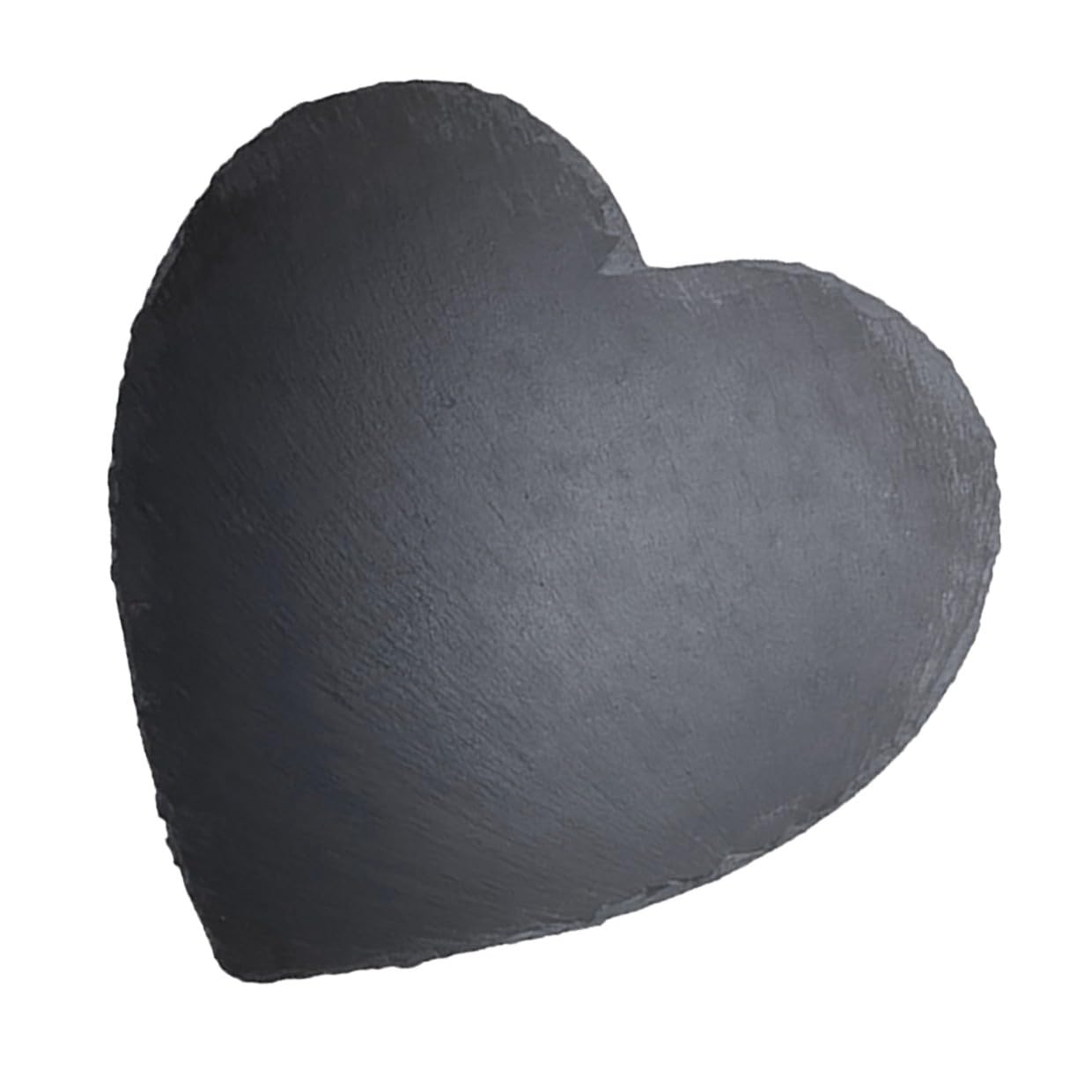 SHINEOFI Bandeja de Piedra en Forma de Corazón 25x25 Cm Plato de Carne Placa de Pizarra Resistente para Servir Quesos y Charcutería Estilo Rústico para Restaurante y Hogar
